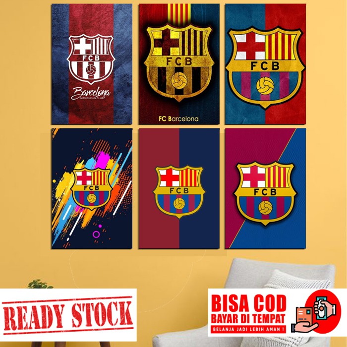 Hiasan Dinding Sepakbola FC Barcelona Logo / Poster Sepakbola FC Barcelona / Hiasan Kamar  Barcelona