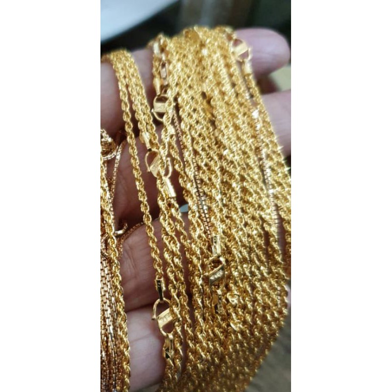 Kalung tambang polos gold kuning 1,5gram 1,5 gram kadar 42% 420 murah emas asli
