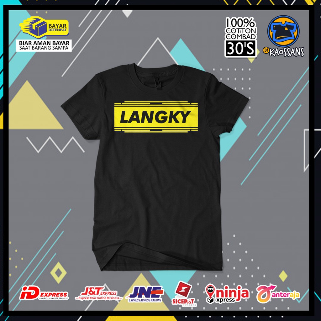 Baju Kaos Distro LANGKY Cotton Combed / Kaos Logo Brand / Kaos Unisex Termurah Terlaris