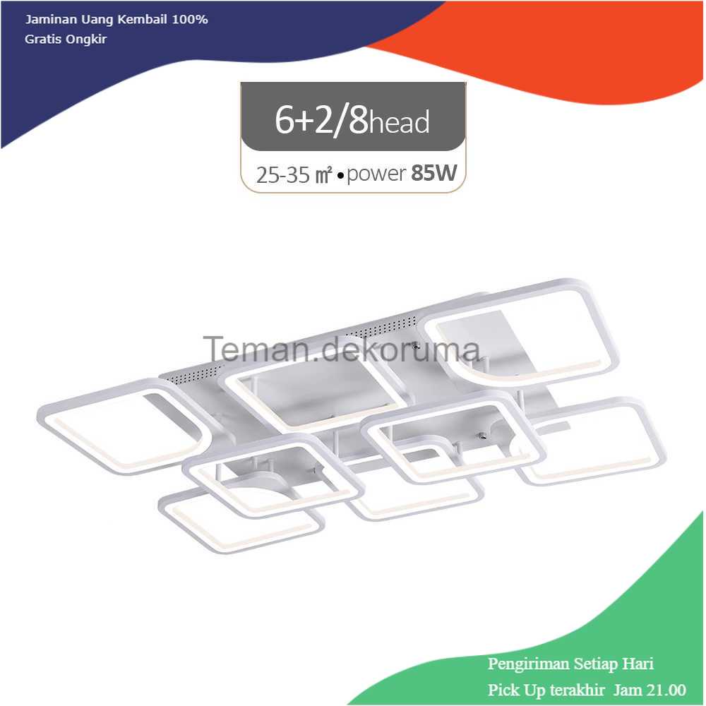 TD-DHA IRALAN Lampu LED Plafon Modern Chandelier Light 6+2 LED 85W - 8626