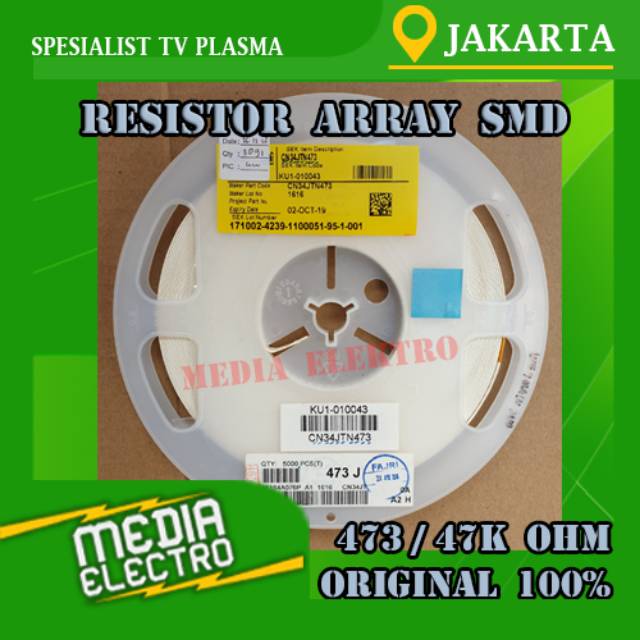 Resistor Array SMD 473J // 47K OHM 1% 1/4W 0805 Series