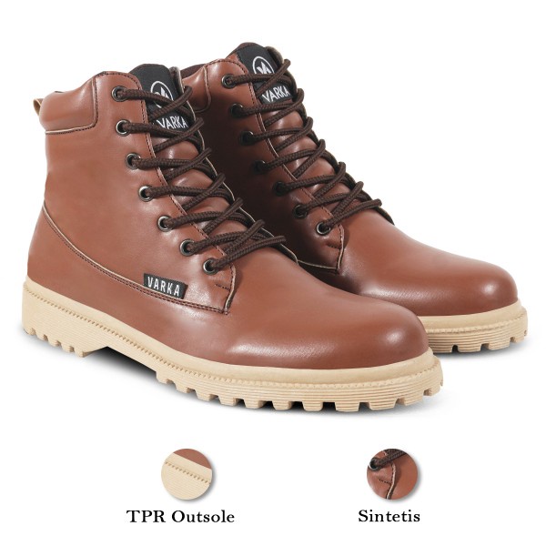 Sepatu Boots Fashion Wanita V 5272 Brand Varka Sepatu Casual Wanita Trendi Berkualitas Warna Coklat