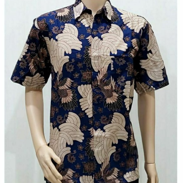 Kemeja Batik Jumbo 4L-5L Lengan Pendek Atasan Baju Hem Pria Batik Big Size Ukuran Besar Batik Modern SL-Br