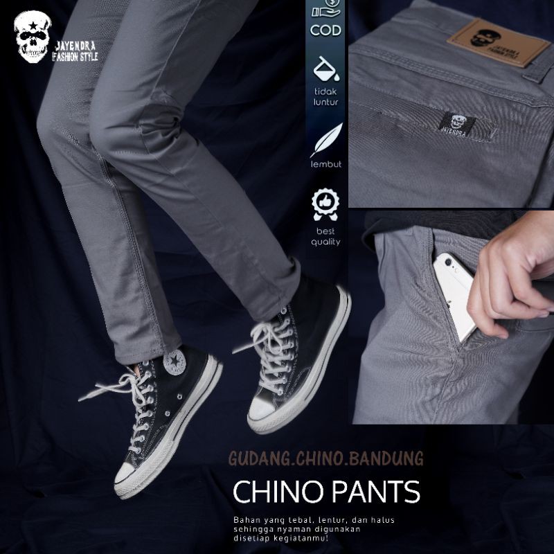 COD-Chino Pants Sirius Black Long Pants Premium Black Big Size 33-38