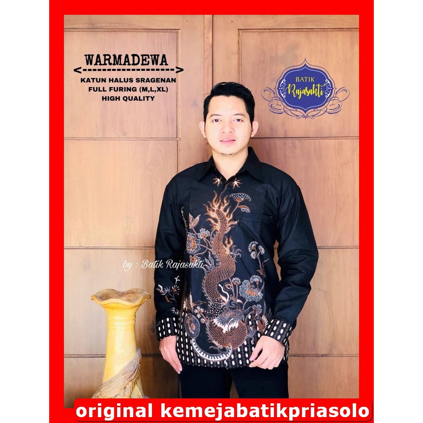 ATASAN BATIK PREMIUM KEMEJA BATIK SOLO Lengan Panjang Lapis Furing Aljaya Ksatria Abu Ksatria Peach 