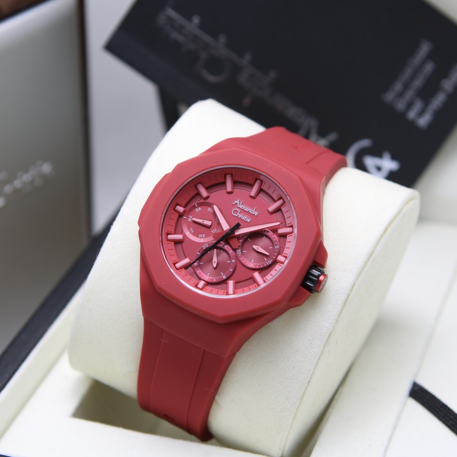 [Free Baterai] JAM TANGAN WANITA ALEXANDRE CHRISTIE AC 6590 RUBBER ORIGINAL GARANSI RESMI 1 TAHUN