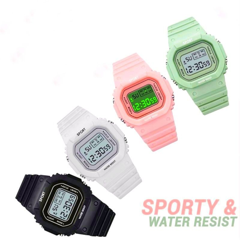 JAM TANGAN SPORT WANITA SPORT DIGITAL WATER PROFF