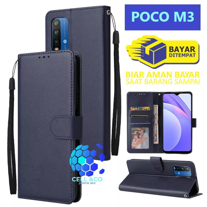 Flip cover POCOPHONE POCO M3 Flip case buka tutup kesing hp casing flip case leather wallet