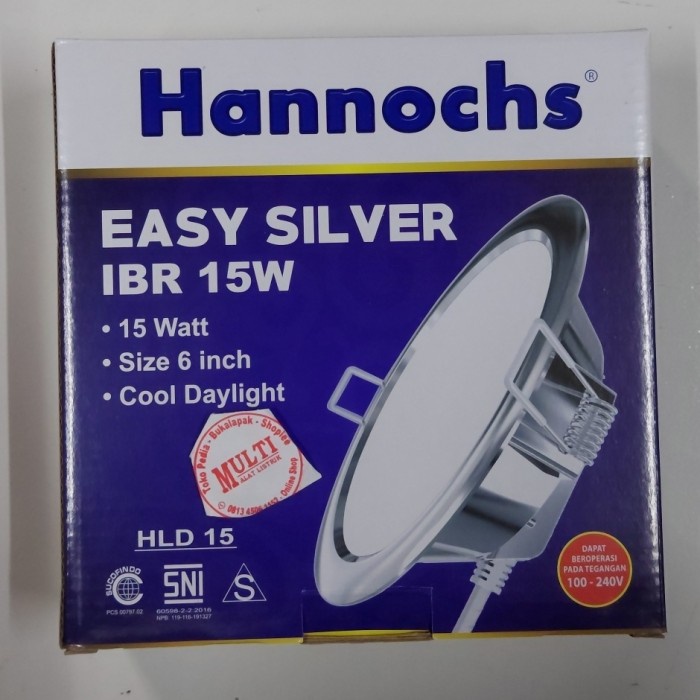 lampu Downlight led Hannochs SILVER IBR 15w lampu 15watt downlight 6in