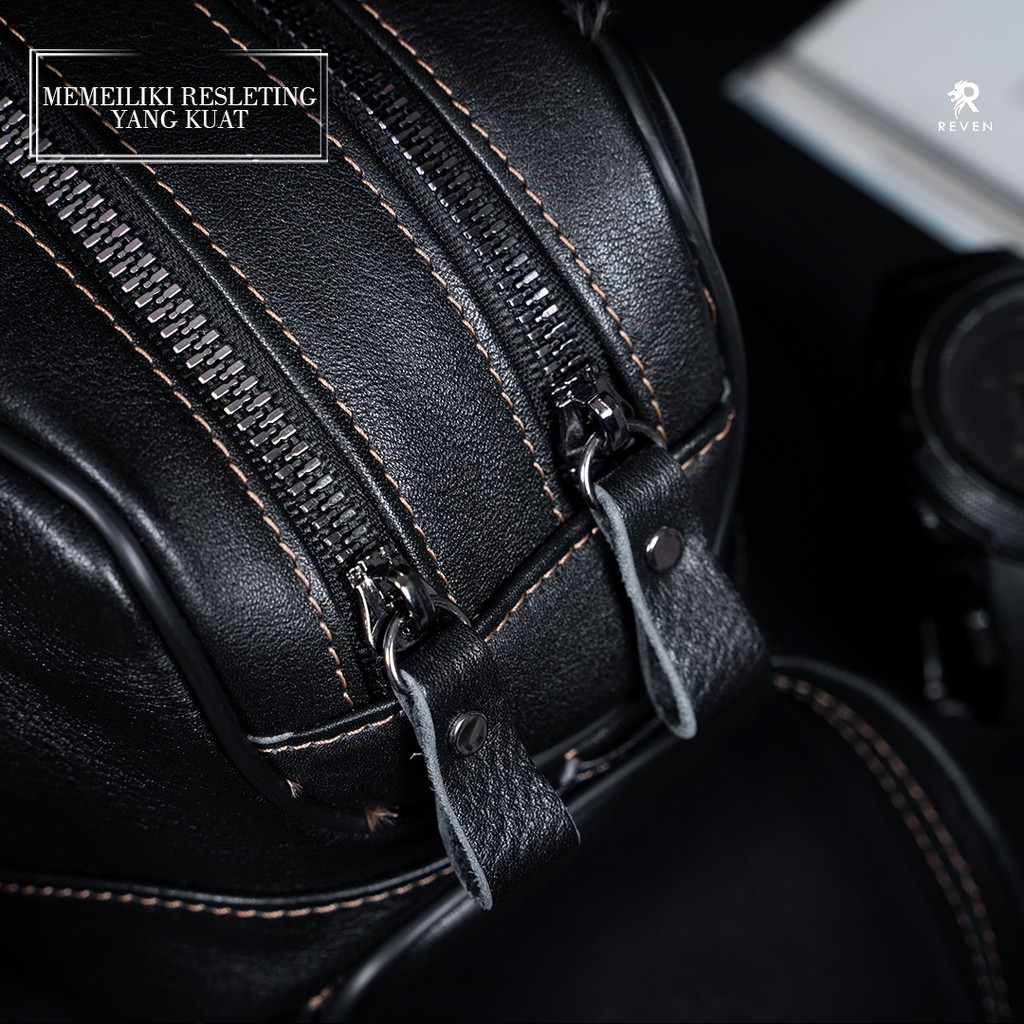 REVEN LEATHER - Pouch Bag Pria Kulit Asli Cluth Bender