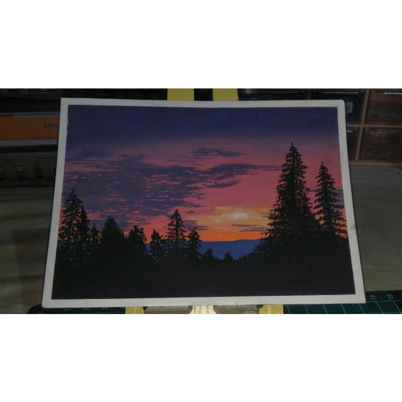 

Lukisan pembatas buku dan hiasan kamar watercolor asli buatan tangan