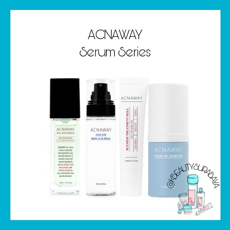 (BPOM) ACNAWAY Fix+ Acne Serum / ACNAWAY Acne Face and Body Spray / ACNAWAY 3 in 1 Acne Sun Serum / ACNAWAY Sebum Serum / ACNAWAY Blemish Care Treatment Roll