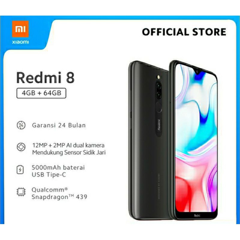 (COD) REDMI 8 RAM 4/64 HP GARANSI RESMI XIAOMI