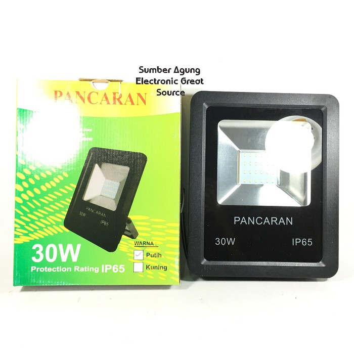 Kap Sorot Outdoor Pancaran 30W Cahaya Putih IP65 30 Watt White Lahan Parkiran Proyek Luar Gedung