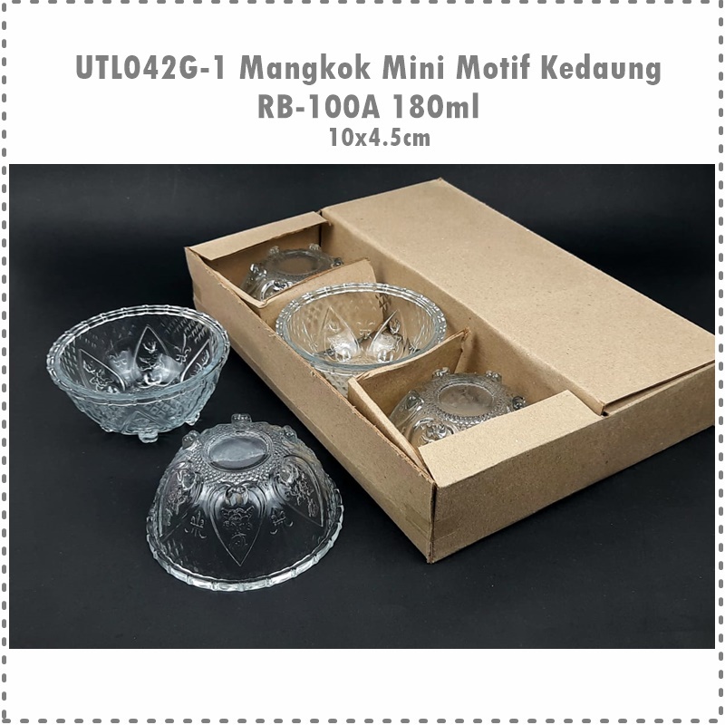 [6pcs] Set Mangkok Mini Motif RB-100A KEDAUNG Uk. 10cm