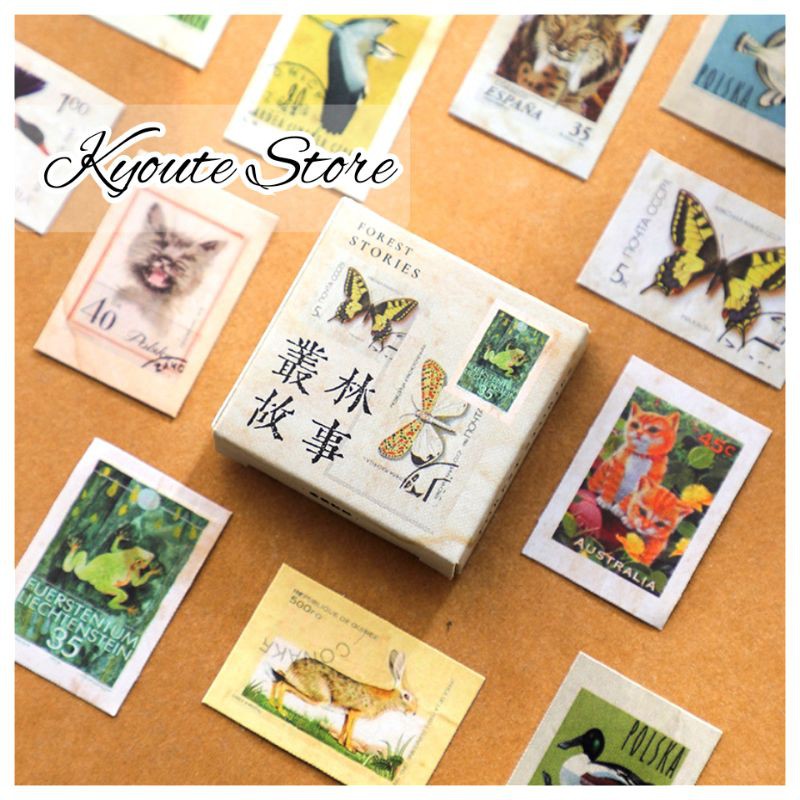 

45 pcs Sticker Retro Stamp Animal Vintage Scrapbooking Planner Journal Decorative Sealing Letter