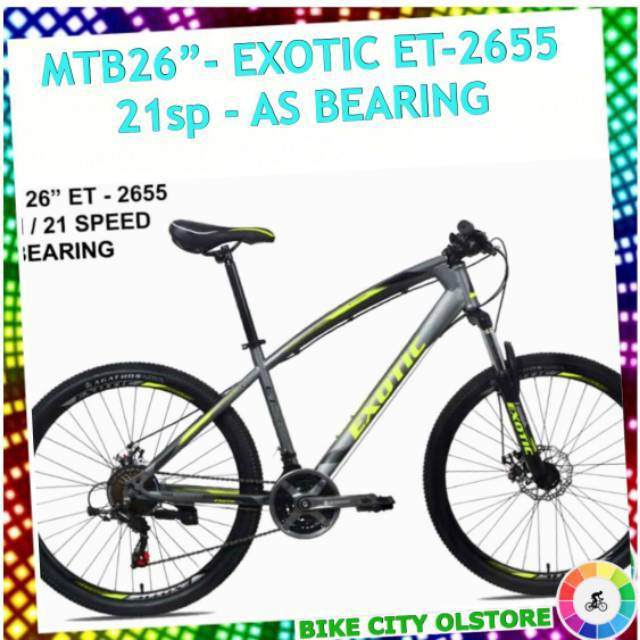 Sepeda Gunung Mtb26 EXOTIC ET 2655 21sp Steel GRATIS ONGKIR JADETABEK termurah terbaru