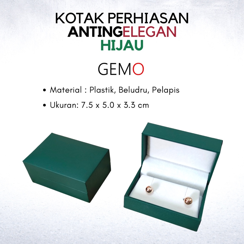 Kotak Perhiasan Elegan Hijau Set , Box Cincin, Kalung, Gelang, Anting, Liontin, Tempat Jewelry Murah, Unik, Lucu untuk Tempat Wadah Seserahan / Akad Pernikahan / Hantaran Tunangan Harga Paling Cocok untuk Aksesoris Emas Berlian/ Perak Permata