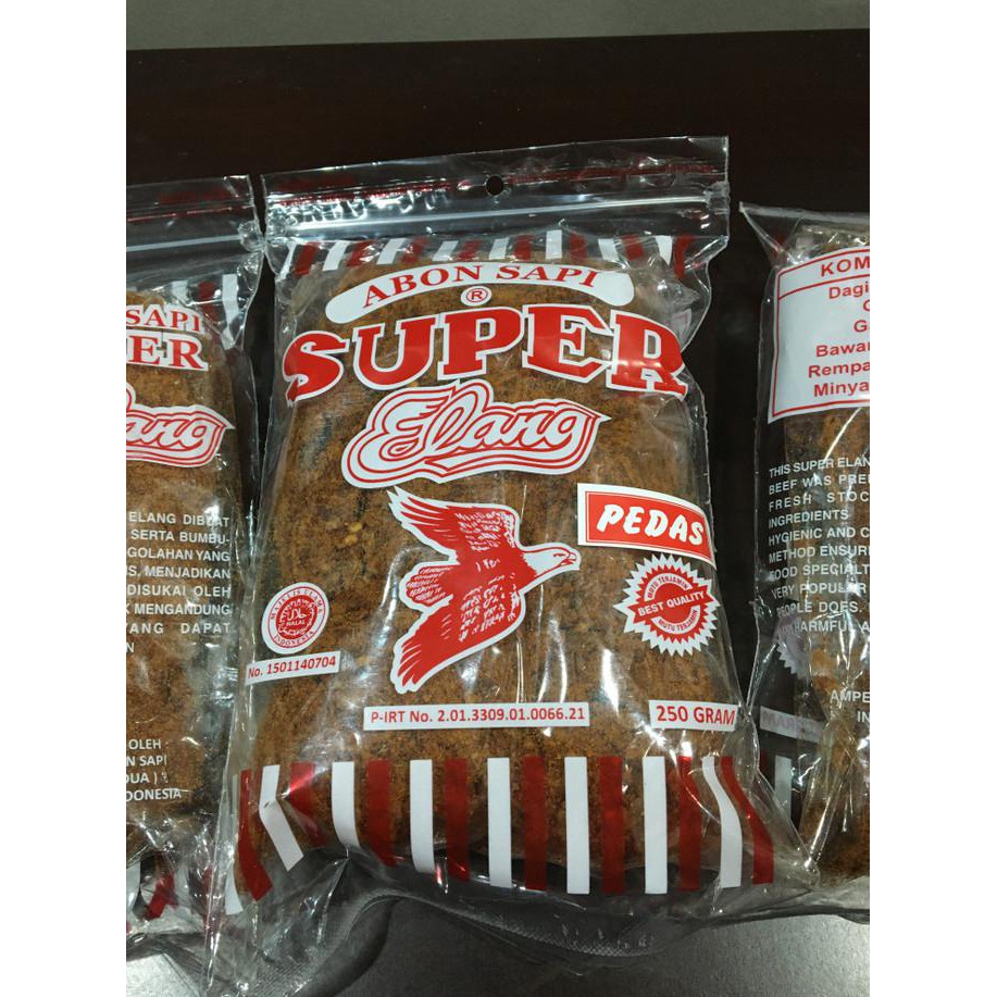 

Abon Sapi Super Cap Elang 250 Gram (Pedas)