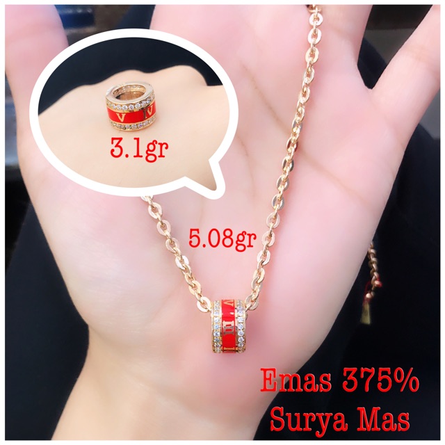 Kalung dan liontin emas 375%
