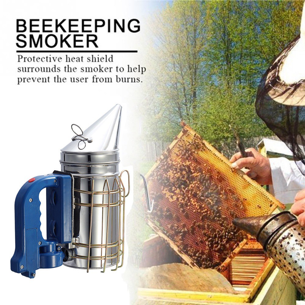 REBUY Durable Bee Smoker Beekeeper Electric Beekeeping Smoker Transmitter Stainless Steel Kit Electric Bees Apiculture Tool Smoke Machine/Multicolor