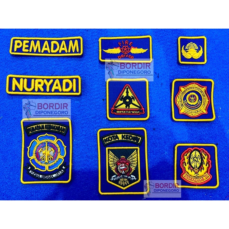 BORDIR PEMADAM TIMBUL TERBARU | ATRIBUT PEMADAM 3D | BED PEMADAM | BORDIR PEMADAM KEBAKARAN TIMBUL I