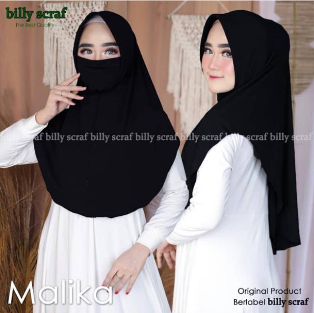 BERGO MALIKA ORI BILLY SCARFT / BERGO NICOB POLOS / HIJAB INSTAN CADAR