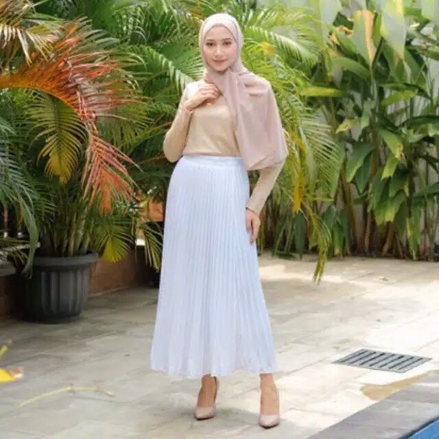 Rok Plisket Premium | Rok Plisket Polos Jumbo | Rok Plisket Polos