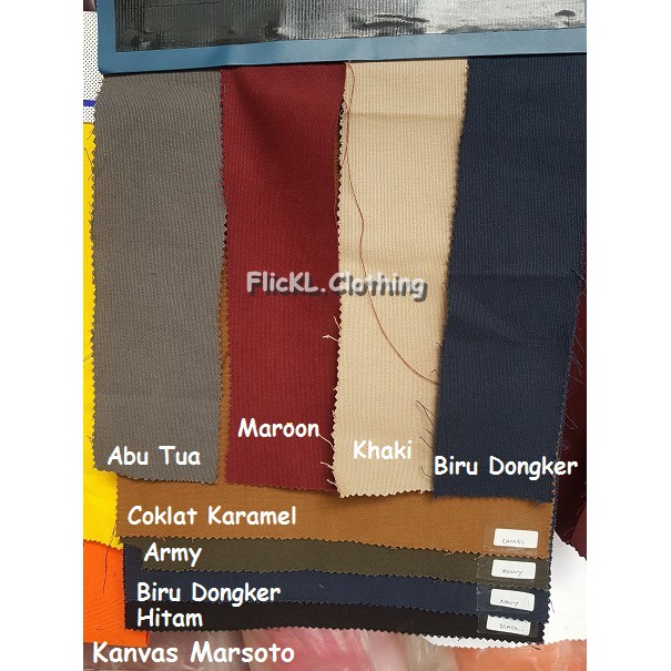 Bahan Kain Kanvas Marsoto  Duck Celana Jaket Rompi Rollan