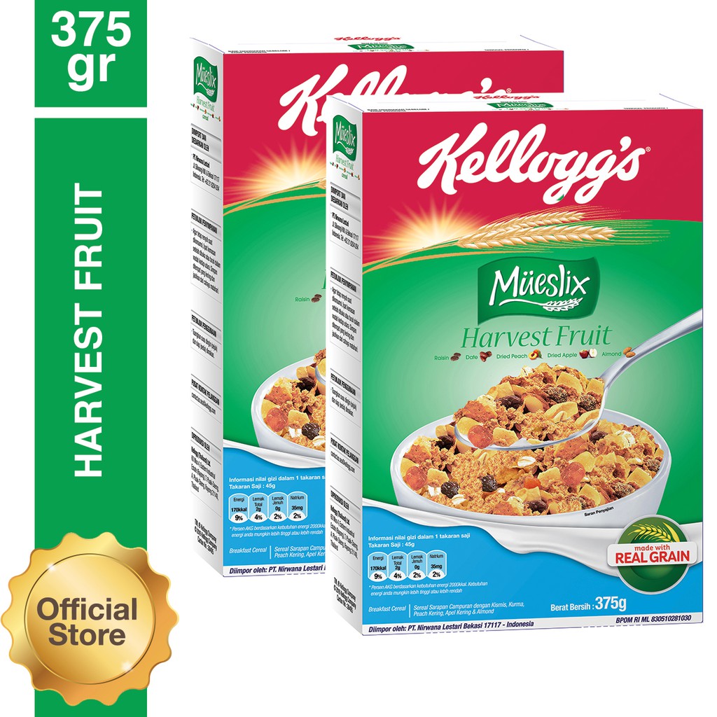 Kelloggs Mueslix Harvest Fruit 375g Shopee Indonesia