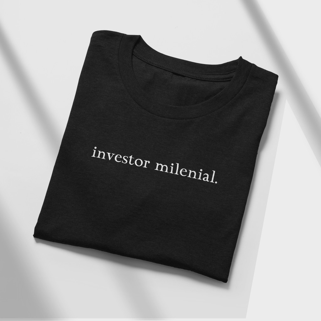 T-shirt Investor Trader "Investor Milenial" - Kaos Investor/Kaos Saham/Kaos Trader/Kaos Crypto