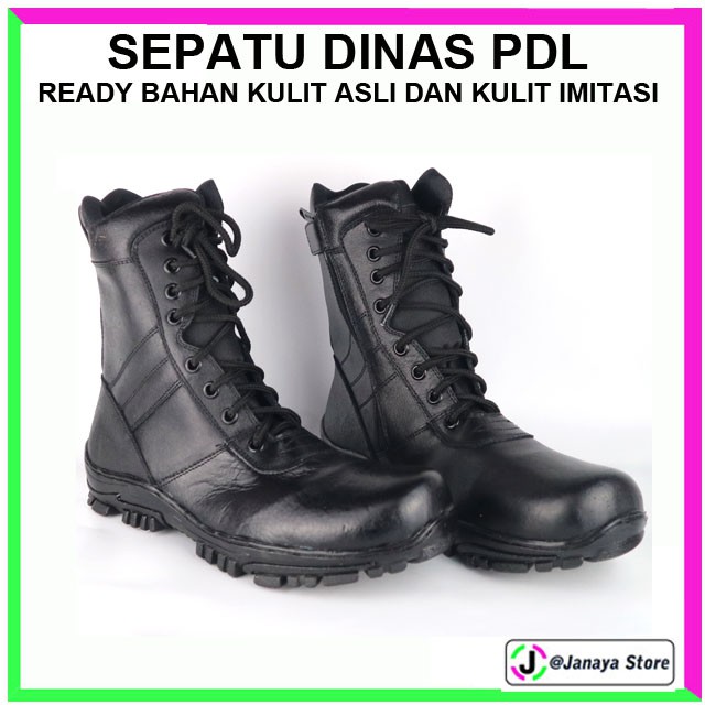 BISA COD SEPATU PDL TNI RESLETING SECURITY SATPAM KULIT ASLI MODEL JATAH