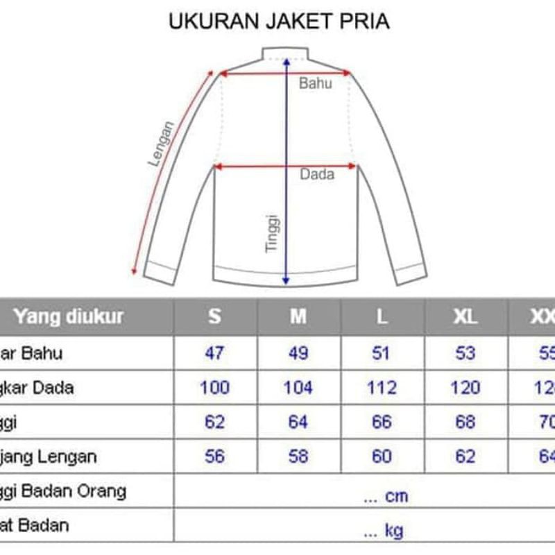 jaket pria kattun dril import