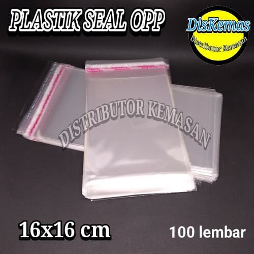 

KEMASAN PLASTIK OPP SEAL LEM PEREKAT KEMASAN SNACK SOUVENIR 16x16 cm