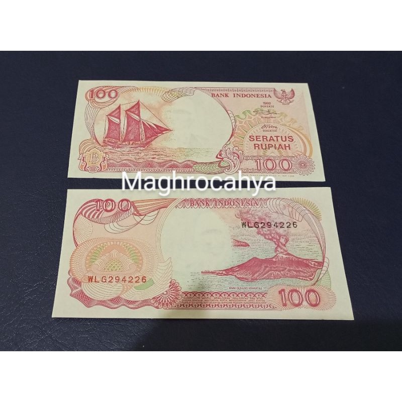 Uang kuno Rp 100 pinisi tahun 1992 gres baru