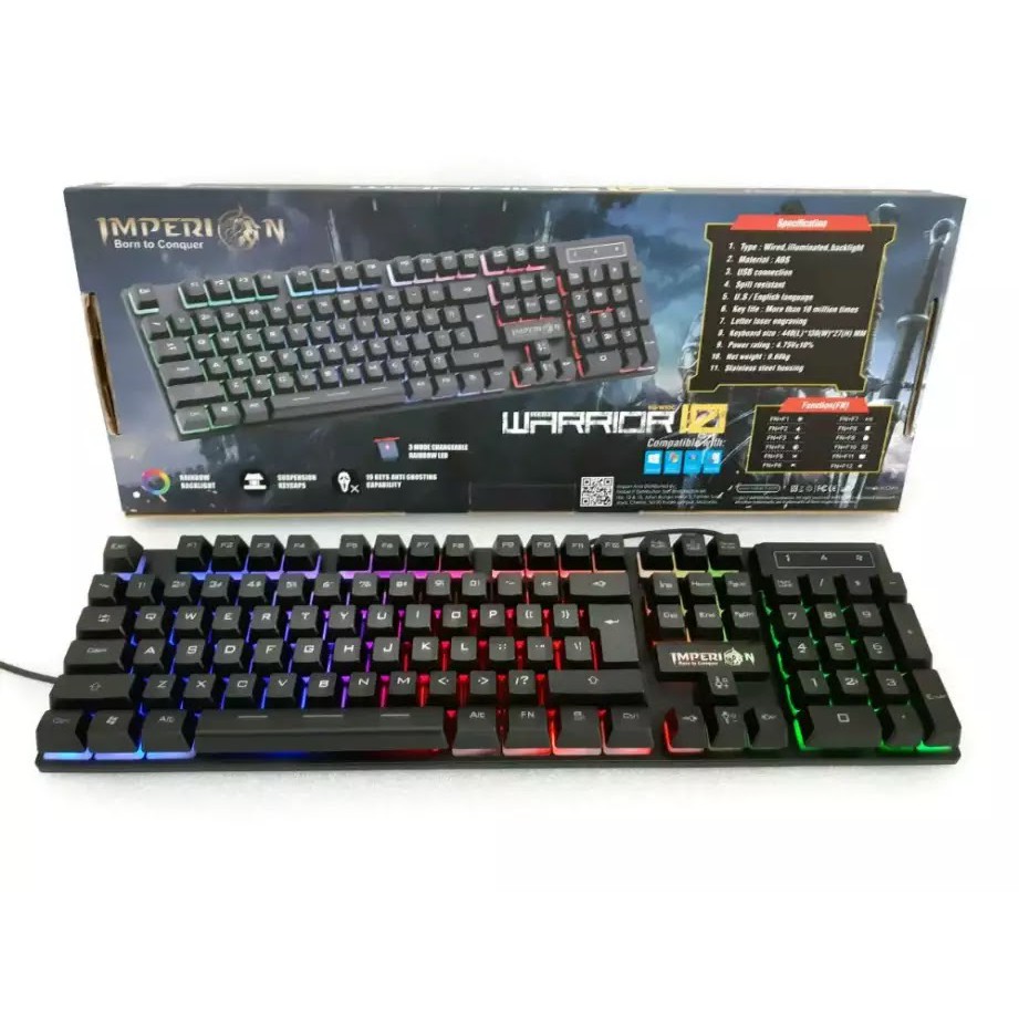 Keyboard Gaming Imperion Warrior 10 KG-W10C Keyboard Lampu