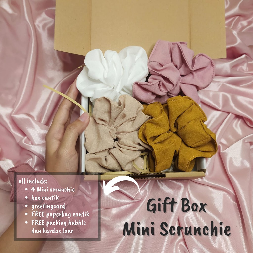 

[GIFT BOX MINI SCRUNCHIE] HAMPERS CEPOL KUNCIRAN KAIN CERUTI MINI KADO WISUDA ULANGTAHUN GRADUATION