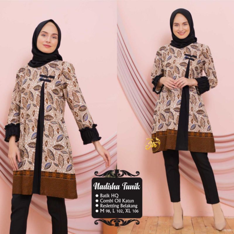 tey-17 Batik wanita ASJ SA HRB026 Kenongo Kemeja Tosca Pendek-3