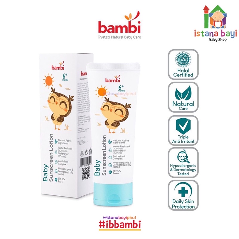 Bambi Sunscreen Lotion 100 ml  PROMO - Sunblock bayi dan anak