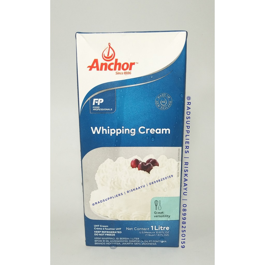 

Anchor Dairy Whipping Cream 1Liter, SPESIAL PRICE !! BEST PRICE!!