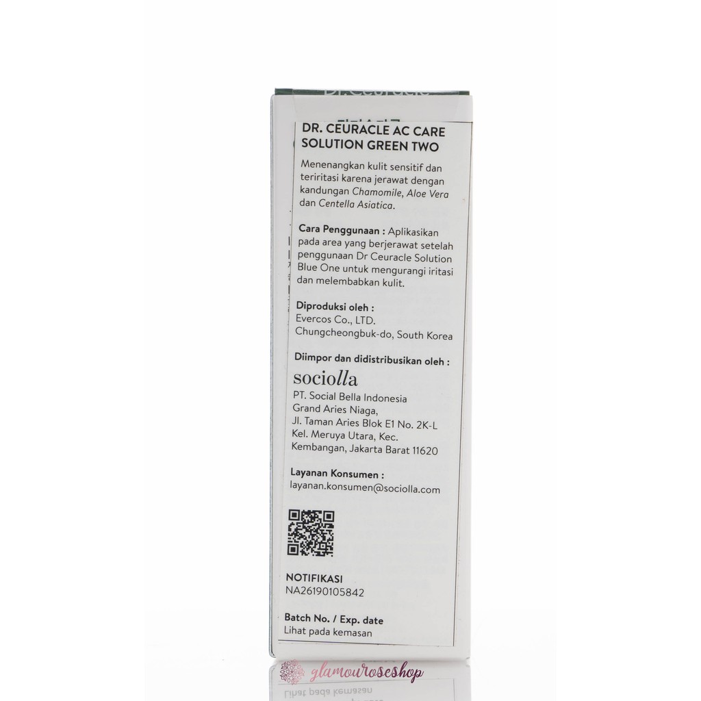 ❤️Glamouroseshop❤️ DR. CEURACLE BPOM  AC Care Solution Green Two 50ml