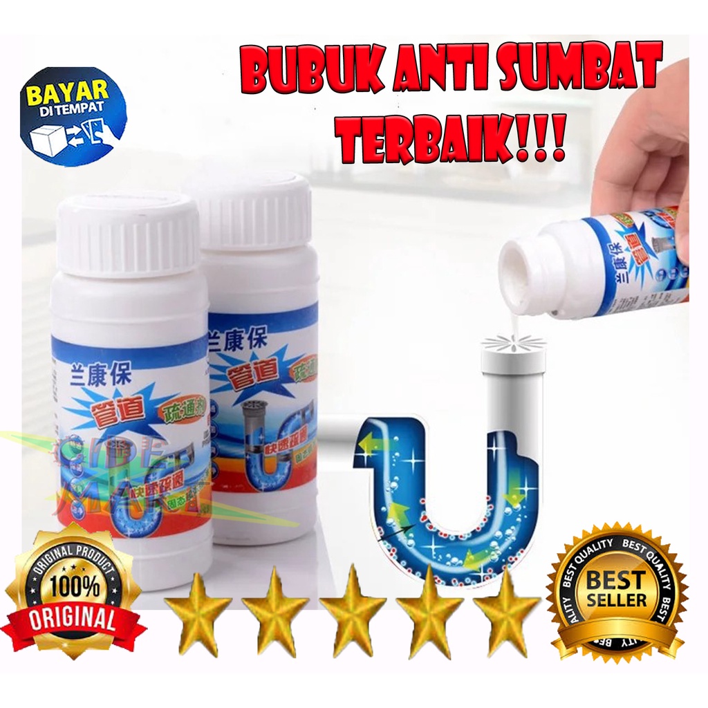 BUBUK ANTI SUMBAT MAMPET PELANCAR SALURAN AIR WC TOILET PIPA