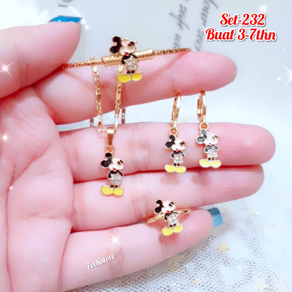 FULL SET KALUNG ANAK 4 IN1 KARAKTER KARTUN/ANTI ALERGI