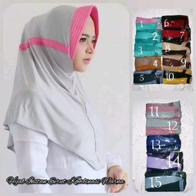 1kg=8pcs SALE TERMURAH HIJAB/JILBAB Ecer/GROSIR serut kombinasi/ SERUT 2TONE JERSEY