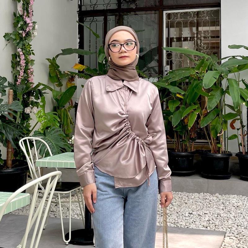 WOW-Serut Silk Ghema Blouse Satin Wanita