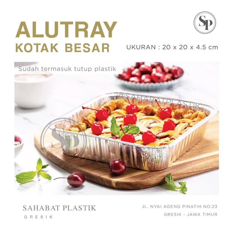 10 PCS ALUMUNIUM FOIL PERSEGI 20CM + TUTUP / ALUTRAY OX 1400 + TUTUP MIKA / ALUMINIUM FOIL