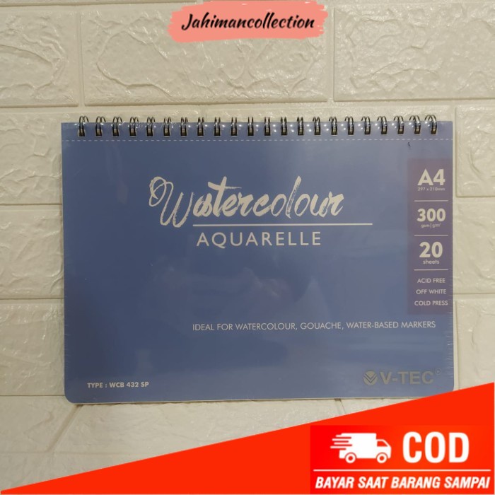

✨ BISA COD ✨ BUKU GAMBAR / WATER COLOUR BOOK SPIRAL A4 20 SHEETS WCB-432 SP V-TEC