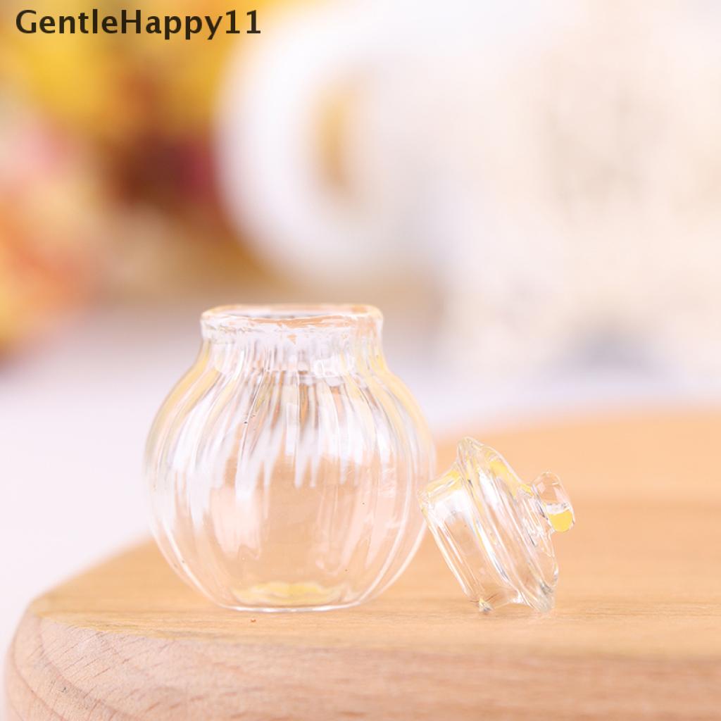 Gentlehappy Mainan Miniatur Toples Permen Bulat Bahan Kaca Untuk Aksesoris Rumah Boneka 1: 12