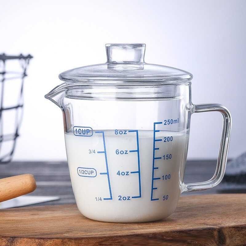 Teko Kaca Pitcher Gelas Ukur Jug Borosilicate Glass Dengan Tutup