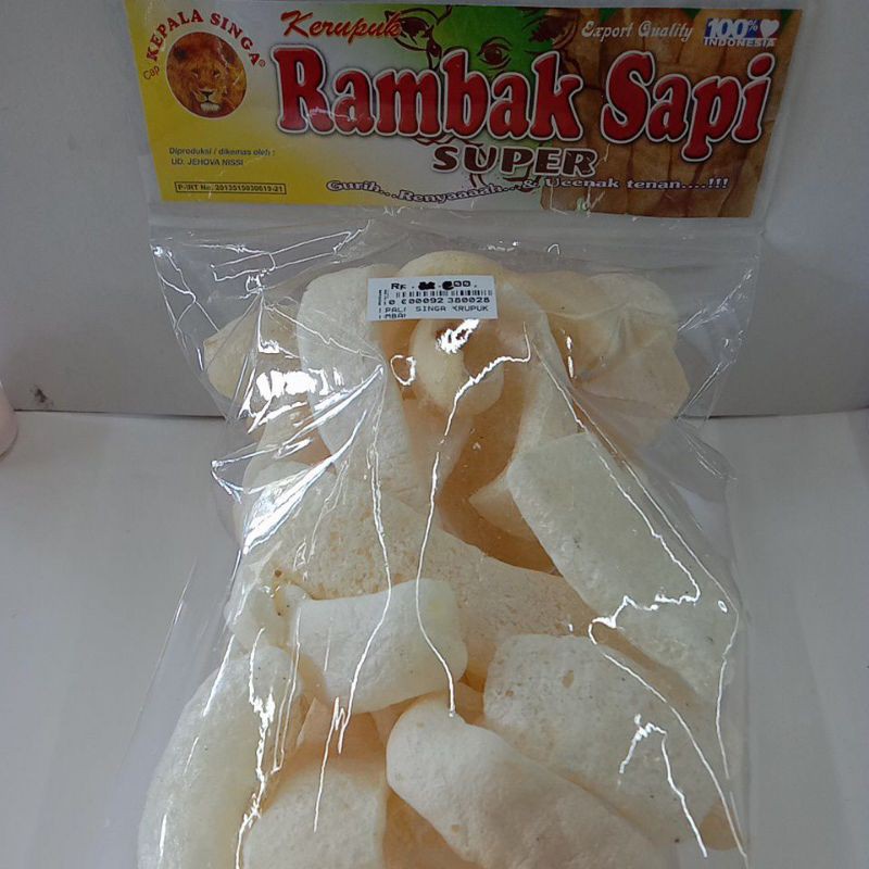 

KERUPUK RAMBAK SAPI SUPER KEPALA SINGA 100g